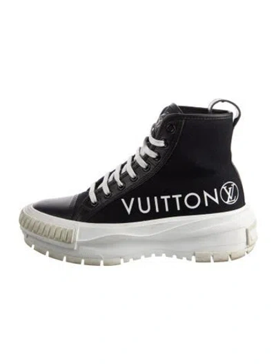 Pre-owned Louis Vuitton Lv Monogram Canvas Sneakers In Black