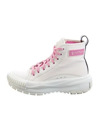 Pre-owned Louis Vuitton Lv Monogram Canvas Sneakers In White
