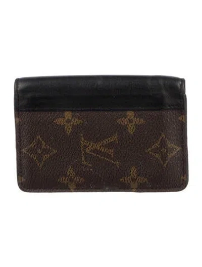 Pre-owned Louis Vuitton Lv Monogram Card Holder In Brown
