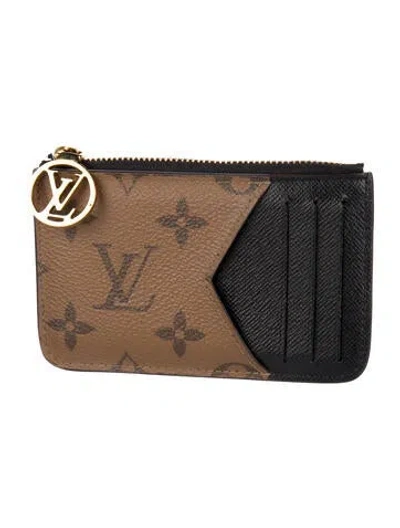 Pre-owned Louis Vuitton Lv Monogram Card Holder In Brown