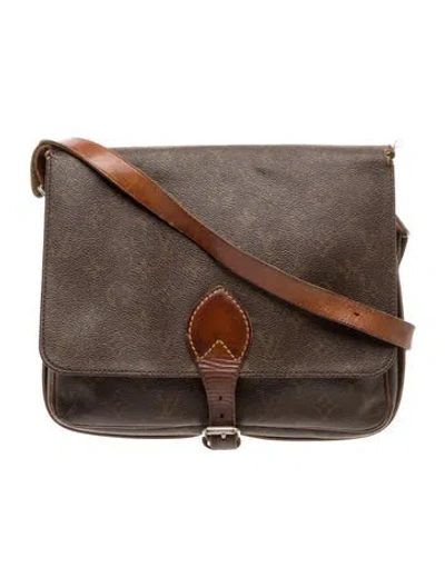 Pre-owned Louis Vuitton Lv Monogram Cartouchière Gm In Brown