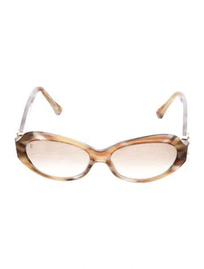 Pre-owned Louis Vuitton Lv Monogram Cat-eye Sunglasses In Brown