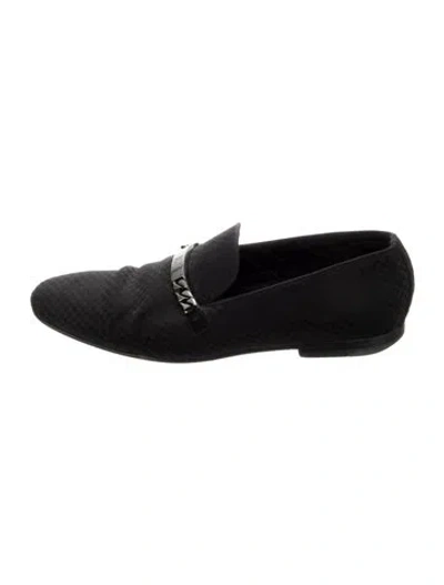 Pre-owned Louis Vuitton Lv Monogram Chain-link Accents Oxfords In Black
