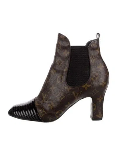 Pre-owned Louis Vuitton Lv Monogram Chelsea Boots In Multi