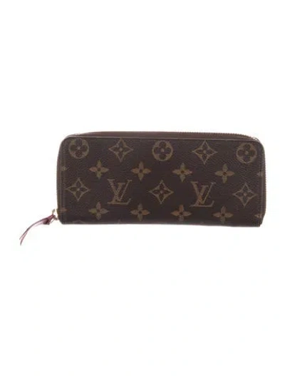 Pre-owned Louis Vuitton Lv Monogram Clemence Wallet In Brown