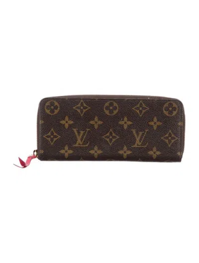 Pre-owned Louis Vuitton Lv Monogram Clemence Wallet In Brown