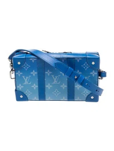 Pre-owned Louis Vuitton Lv Monogram Clouds Soft Trunk Wallet In Blue