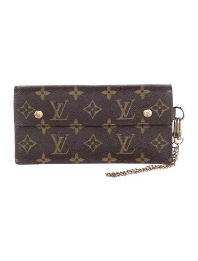 Pre-owned Louis Vuitton Lv Monogram Coated Canvas Accordeon Wallet In Brown