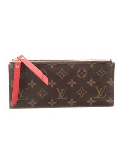 Pre-owned Louis Vuitton Lv Monogram Coated Canvas Adèle Wallet In Brown