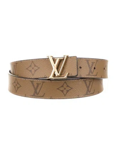 Pre-owned Louis Vuitton Lv Monogram Coated Canvas Belt In Brown