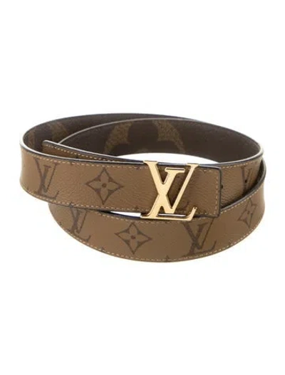 Pre-owned Louis Vuitton Lv Monogram Coated Canvas Belt In Brown