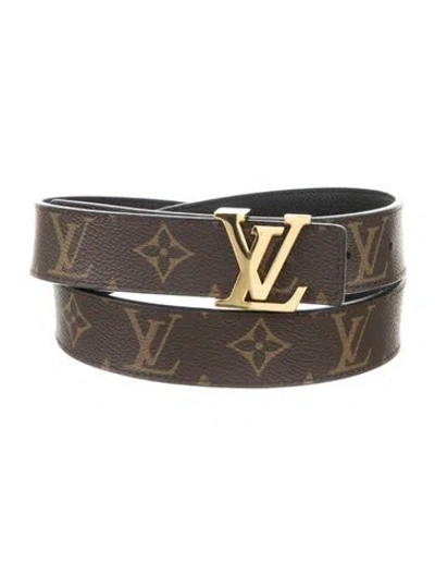 Pre-owned Louis Vuitton Lv Monogram Coated Canvas Belt In Brown/neutrals