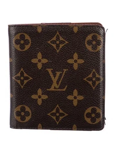 Pre-owned Louis Vuitton Lv Monogram Coated Canvas Bifold Wallet In Brown