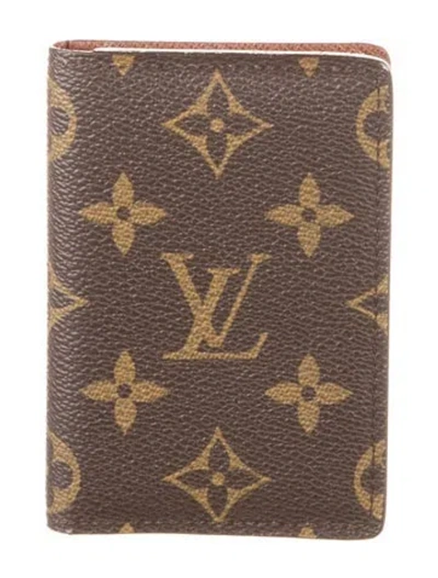 Pre-owned Louis Vuitton Lv Monogram Coated Canvas Bifold Wallet In Brown