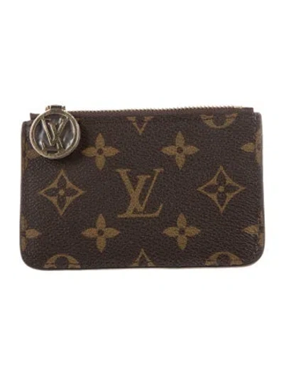 Pre-owned Louis Vuitton Lv Monogram Coated Canvas Card Case In Brown
