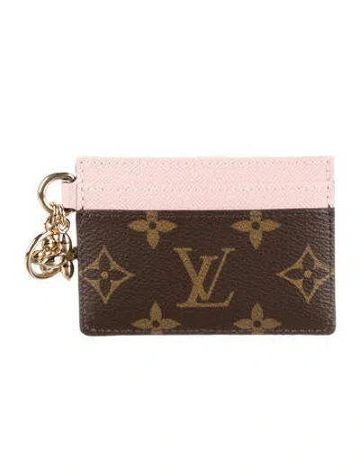 Pre-owned Louis Vuitton Lv Monogram Coated Canvas Card Case In Brown