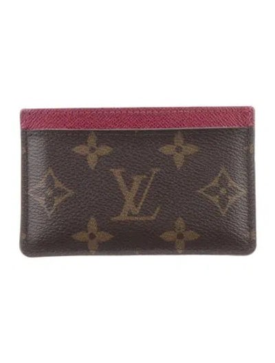 Pre-owned Louis Vuitton Lv Monogram Coated Canvas Card Case In Brown