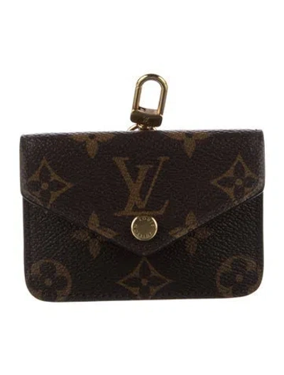 Pre-owned Louis Vuitton Lv Monogram Coated Canvas Card Holder In Brown