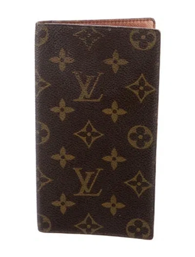 Pre-owned Louis Vuitton Lv Monogram Coated Canvas Card Holder In Brown