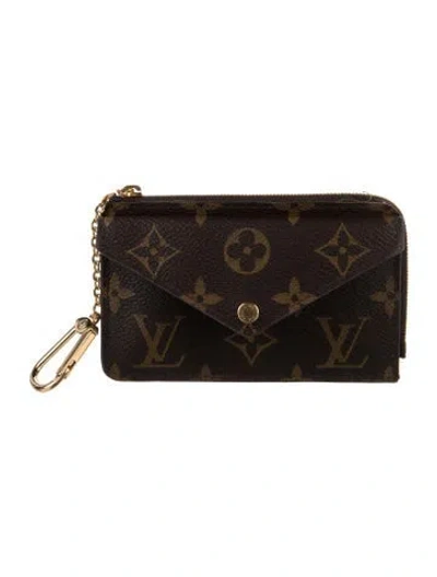 Pre-owned Louis Vuitton Lv Monogram Coated Canvas Card Holder Recto Verso In Brown