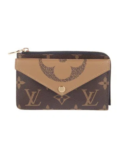 Pre-owned Louis Vuitton Lv Monogram Coated Canvas Card Holder Recto Verso In Brown