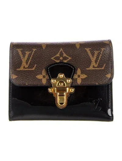 Pre-owned Louis Vuitton Lv Monogram Coated Canvas Cherrywood Wallet In Brown