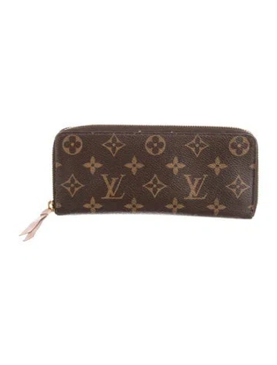 Pre-owned Louis Vuitton Lv Monogram Coated Canvas Clemence Wallet In Multi