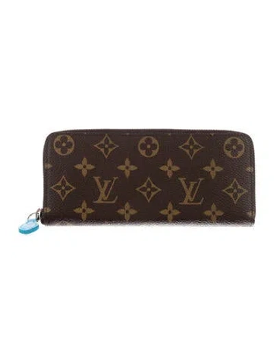 Pre-owned Louis Vuitton Lv Monogram Coated Canvas Clemence Wallet In Multi
