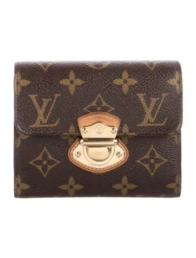 Pre-owned Louis Vuitton Lv Monogram Coated Canvas Compact Wallet In Brown