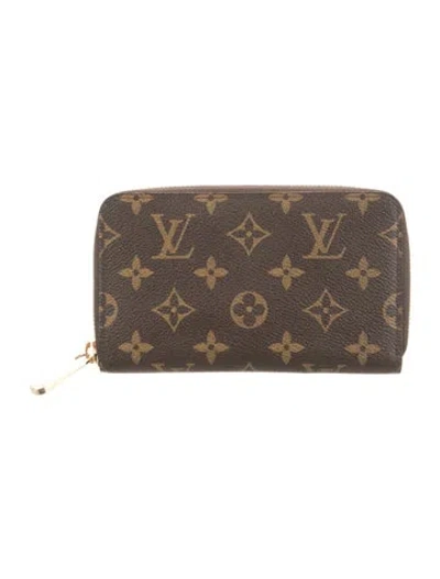 Pre-owned Louis Vuitton Lv Monogram Coated Canvas Compact Wallet In Brown