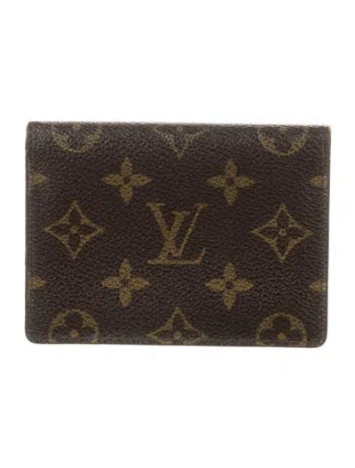 Pre-owned Louis Vuitton Lv Monogram Coated Canvas Compact Wallet In Brown