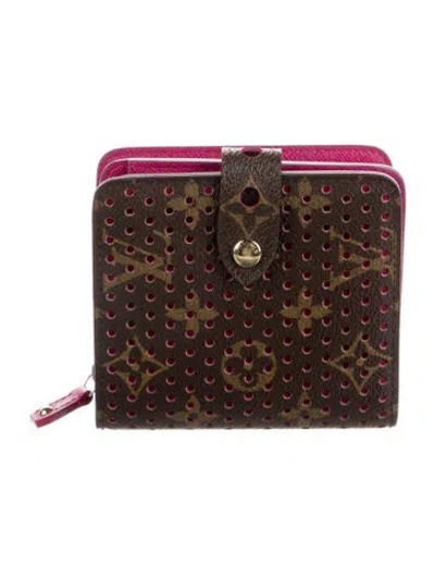 Pre-owned Louis Vuitton Lv Monogram Coated Canvas Compact Zippé Wallet In Brown