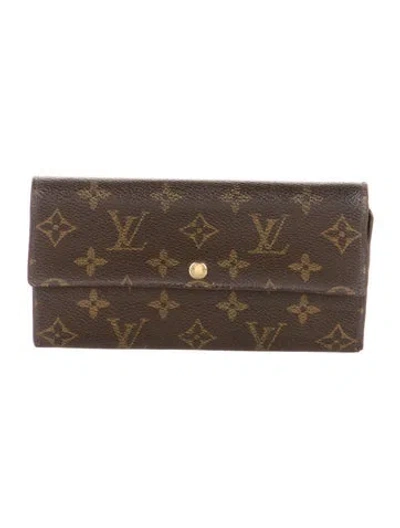 Pre-owned Louis Vuitton Lv Monogram Coated Canvas Continental Wallet In Brown