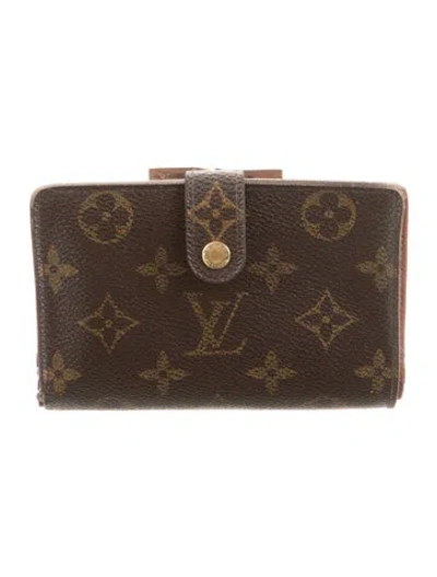 Pre-owned Louis Vuitton Lv Monogram Coated Canvas French Purse In Brown