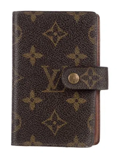 Pre-owned Louis Vuitton Lv Monogram Coated Canvas French Purse In Brown