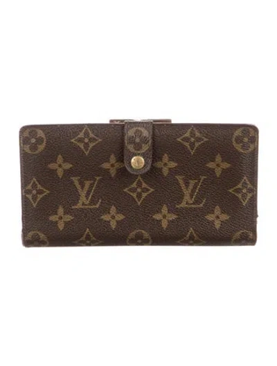 Pre-owned Louis Vuitton Lv Monogram Coated Canvas French Purse In Brown