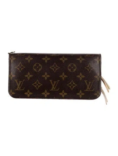 Pre-owned Louis Vuitton Lv Monogram Coated Canvas Insolite Wallet In Brown