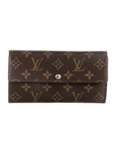 Pre-owned Louis Vuitton Lv Monogram Coated Canvas International Wallet In Brown