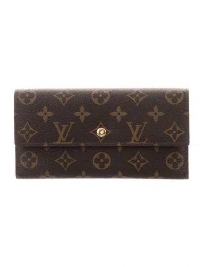 Pre-owned Louis Vuitton Lv Monogram Coated Canvas International Wallet W/ Tags In Brown