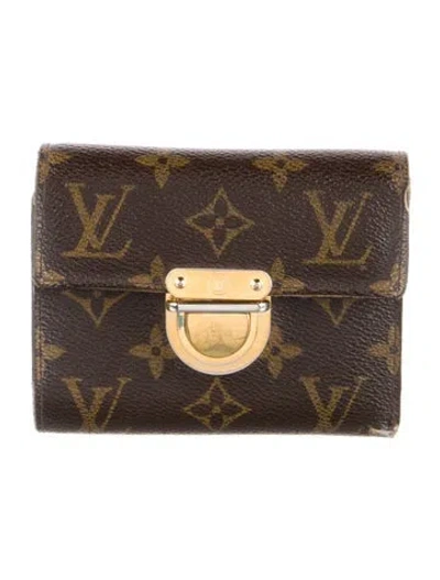 Pre-owned Louis Vuitton Lv Monogram Coated Canvas Koala Wallet In Brown