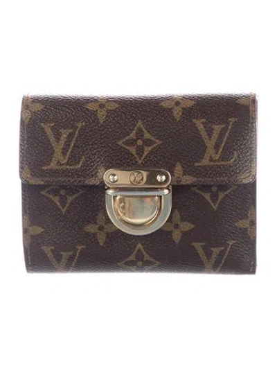 Pre-owned Louis Vuitton Lv Monogram Coated Canvas Koala Wallet In Brown