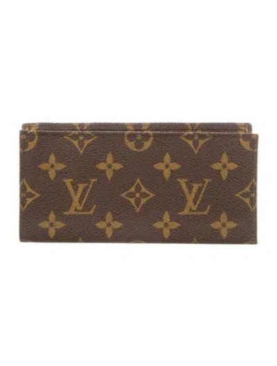 Pre-owned Louis Vuitton Lv Monogram Coated Canvas Sarah Wallet In Brown