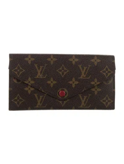 Pre-owned Louis Vuitton Lv Monogram Coated Canvas Sarah Wallet In Brown