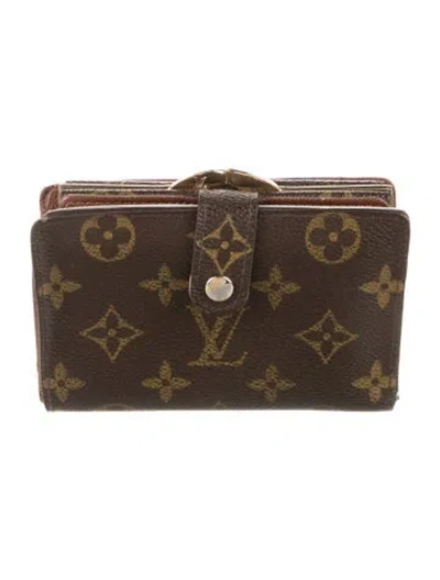 Pre-owned Louis Vuitton Lv Monogram Coated Canvas Viennois Wallet In Brown