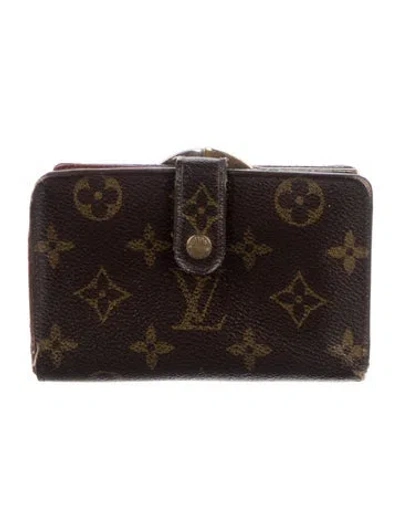 Pre-owned Louis Vuitton Lv Monogram Coated Canvas Viennois Wallet In Brown