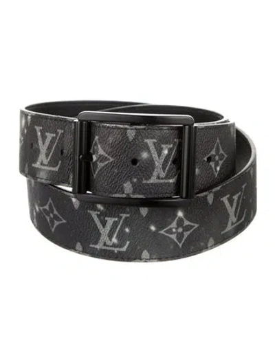 Pre-owned Louis Vuitton Lv Monogram Coated Canvas Waist Belt In Black