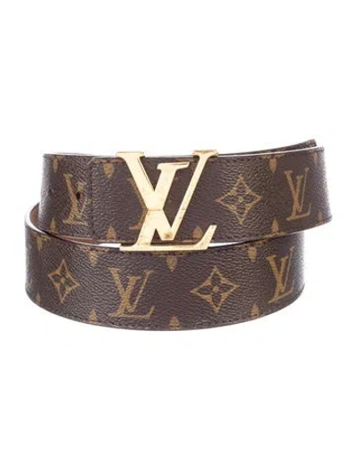 Pre-owned Louis Vuitton Lv Monogram Coated Canvas Waist Belt In Brown