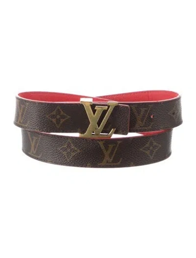 Pre-owned Louis Vuitton Lv Monogram Coated Canvas Waist Belt In Brown