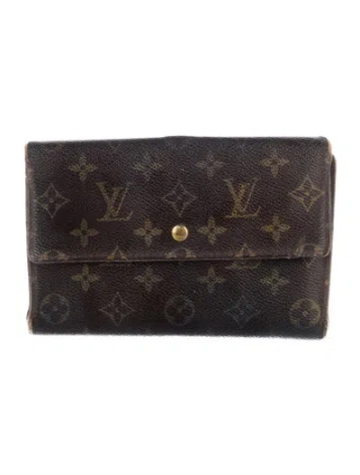 Pre-owned Louis Vuitton Lv Monogram Coated Canvas Wallet In Brown
