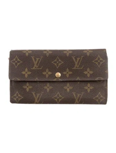 Pre-owned Louis Vuitton Lv Monogram Coated Canvas Wallet In Brown